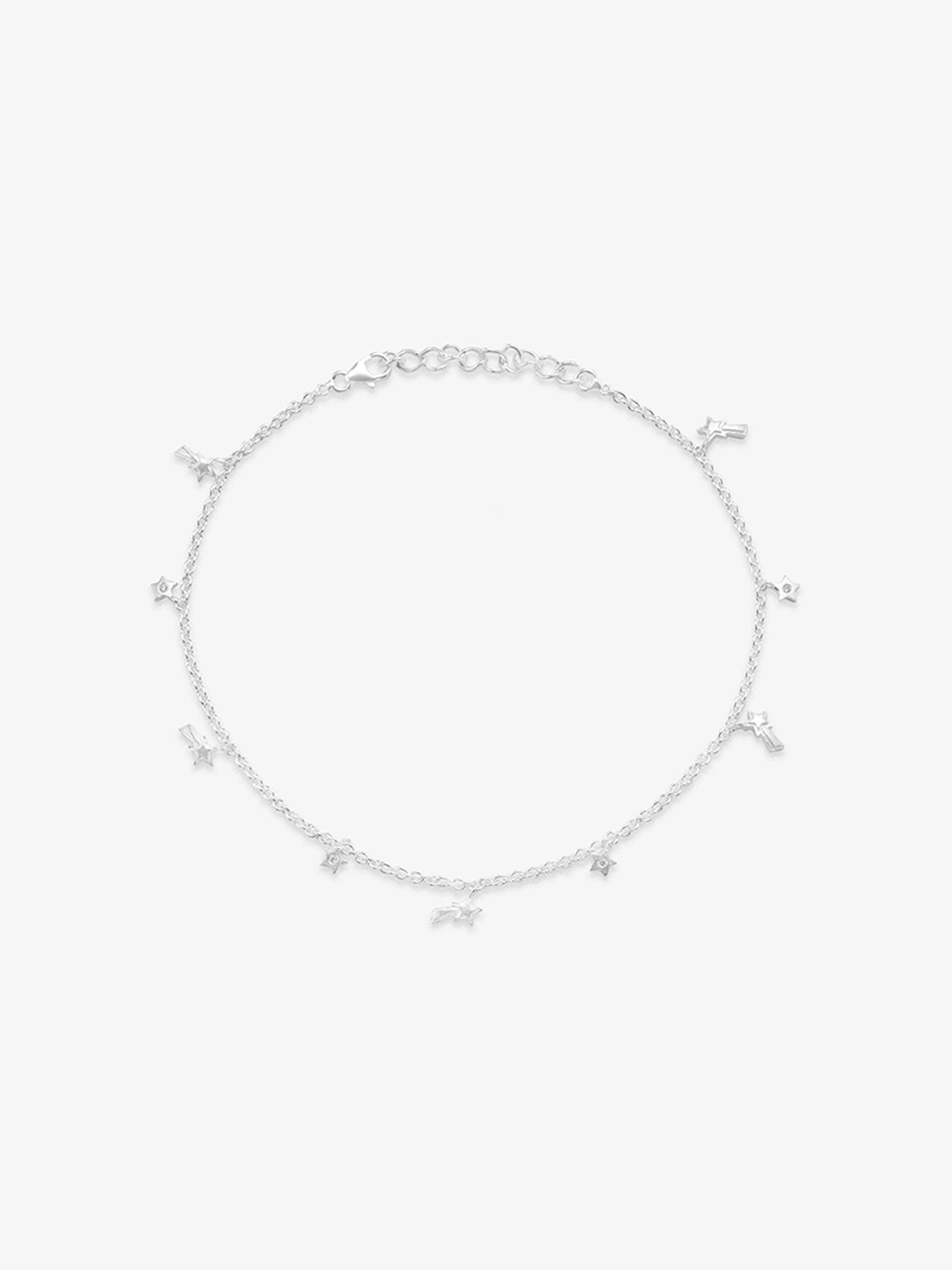 SIJA 925 Silver Shooting Star Anklet elegant sterling silver jewellery accessory front view