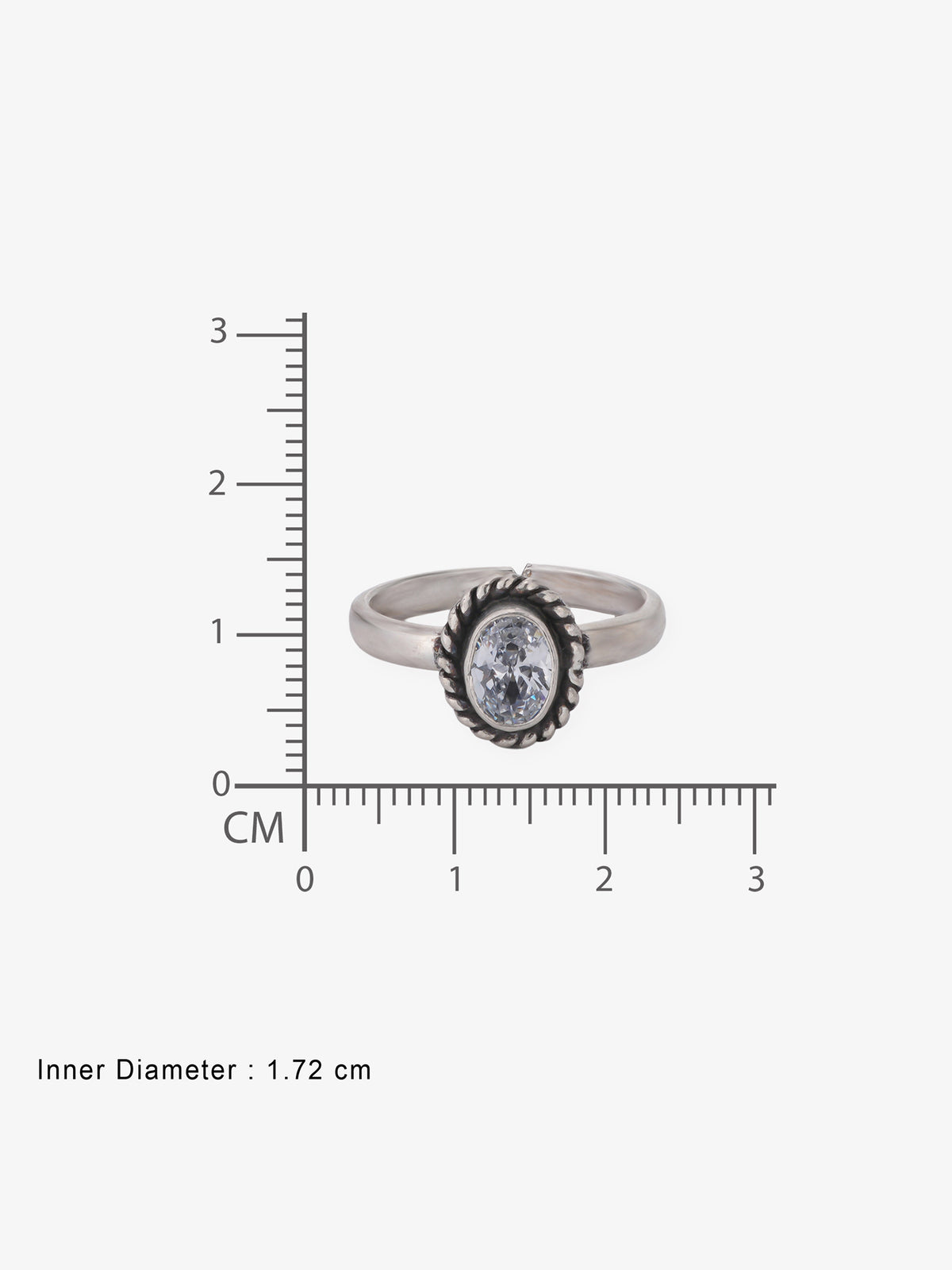 Reverse view of SIJA Blossom Antique Toe Ring showing BIS 925 hallmark certified oxidised sterling silver jewellery made in India