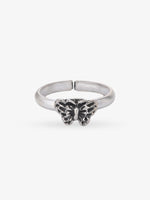 Adjustable band detail of SIJA 925 Silver Butterfly Toe Ring showcasing flexible fit and premium oxidised silver quality