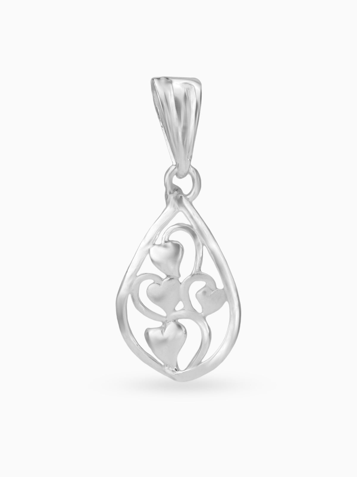 Hero shot SIJA 925 silver jewellery silver drop with multiple hearts charm BIS hallmarked elegant accessory perfect for birthdays festive wear and gifting