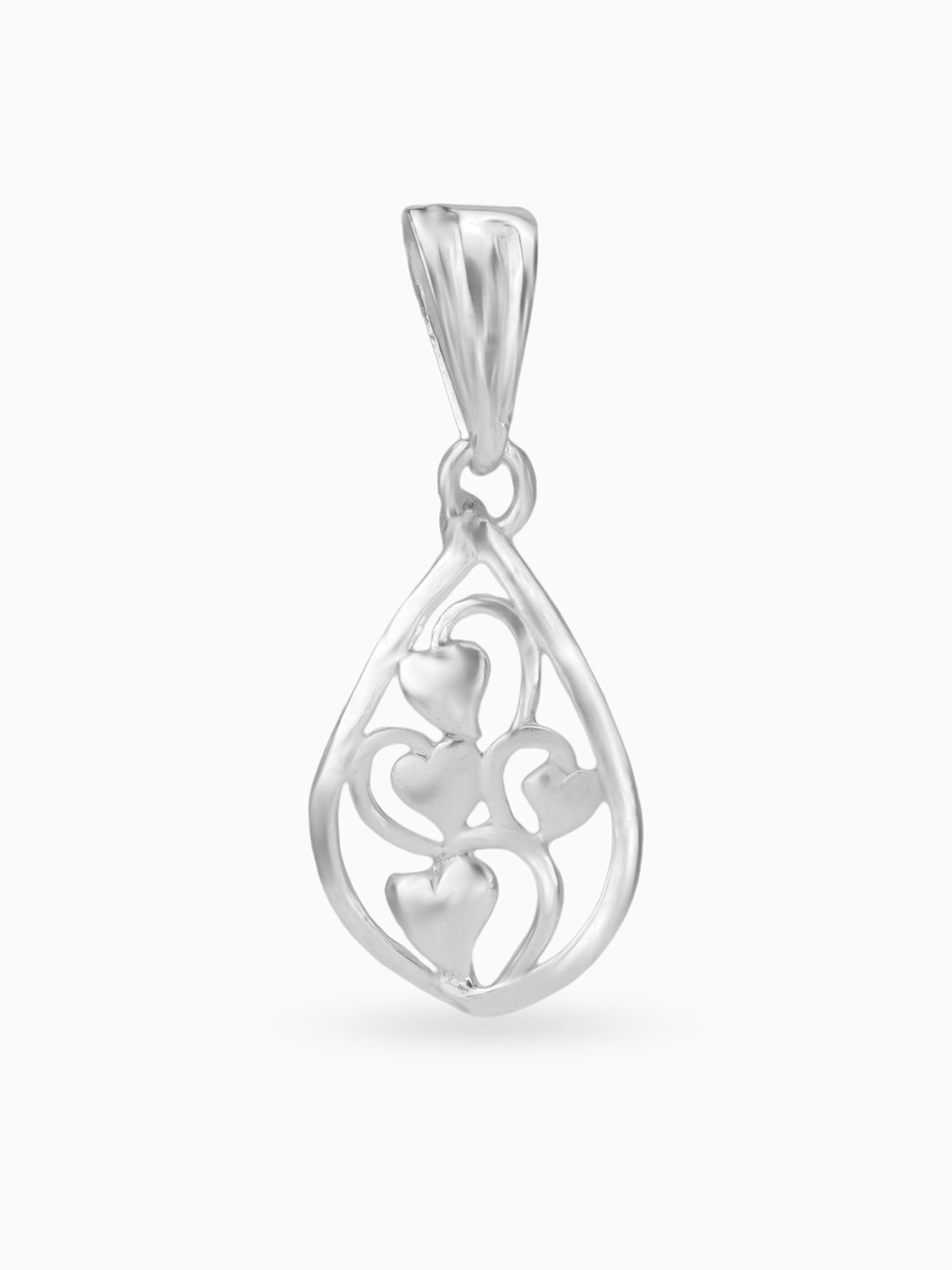 Hero shot SIJA 925 silver jewellery silver drop with multiple hearts charm BIS hallmarked elegant accessory perfect for birthdays festive wear and gifting
