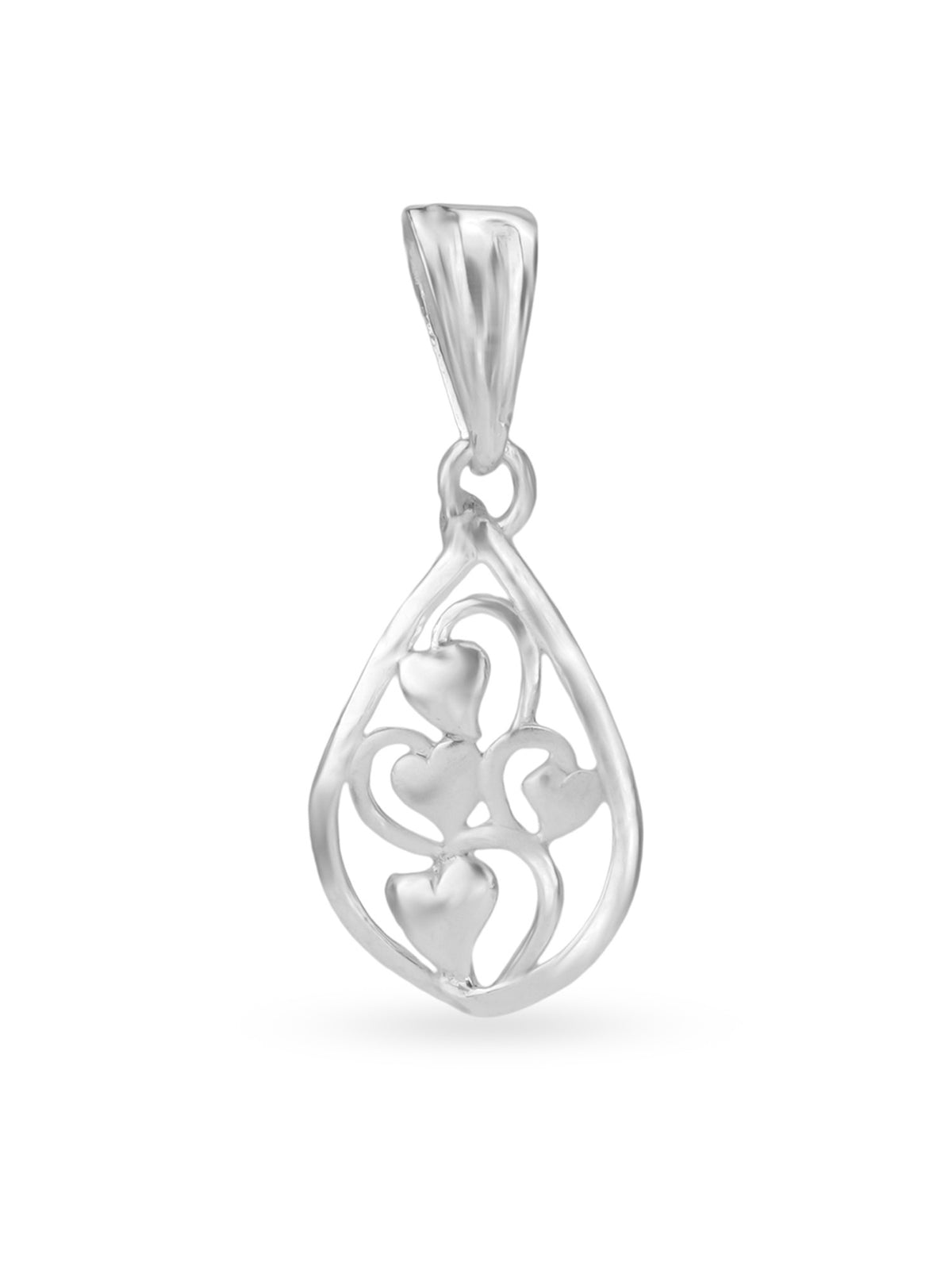 Hero shot SIJA 925 silver jewellery silver drop with multiple hearts charm BIS hallmarked elegant accessory perfect for birthdays festive wear and gifting
