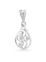 Hero shot SIJA 925 silver jewellery silver drop with multiple hearts charm BIS hallmarked elegant accessory perfect for birthdays festive wear and gifting