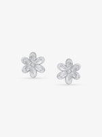 SIJA 925 Silver Flower Stud elegant sterling silver womens jewellery accessory front view