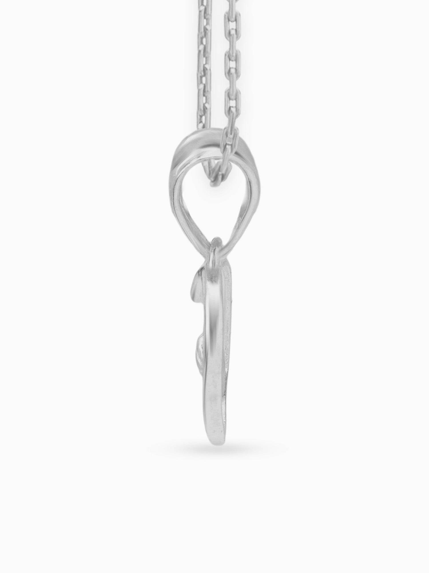 Side view SIJA 925 silver jewellery heart with hands tied charm stylish handcrafted accessory perfect for parties anniversaries and festive wear