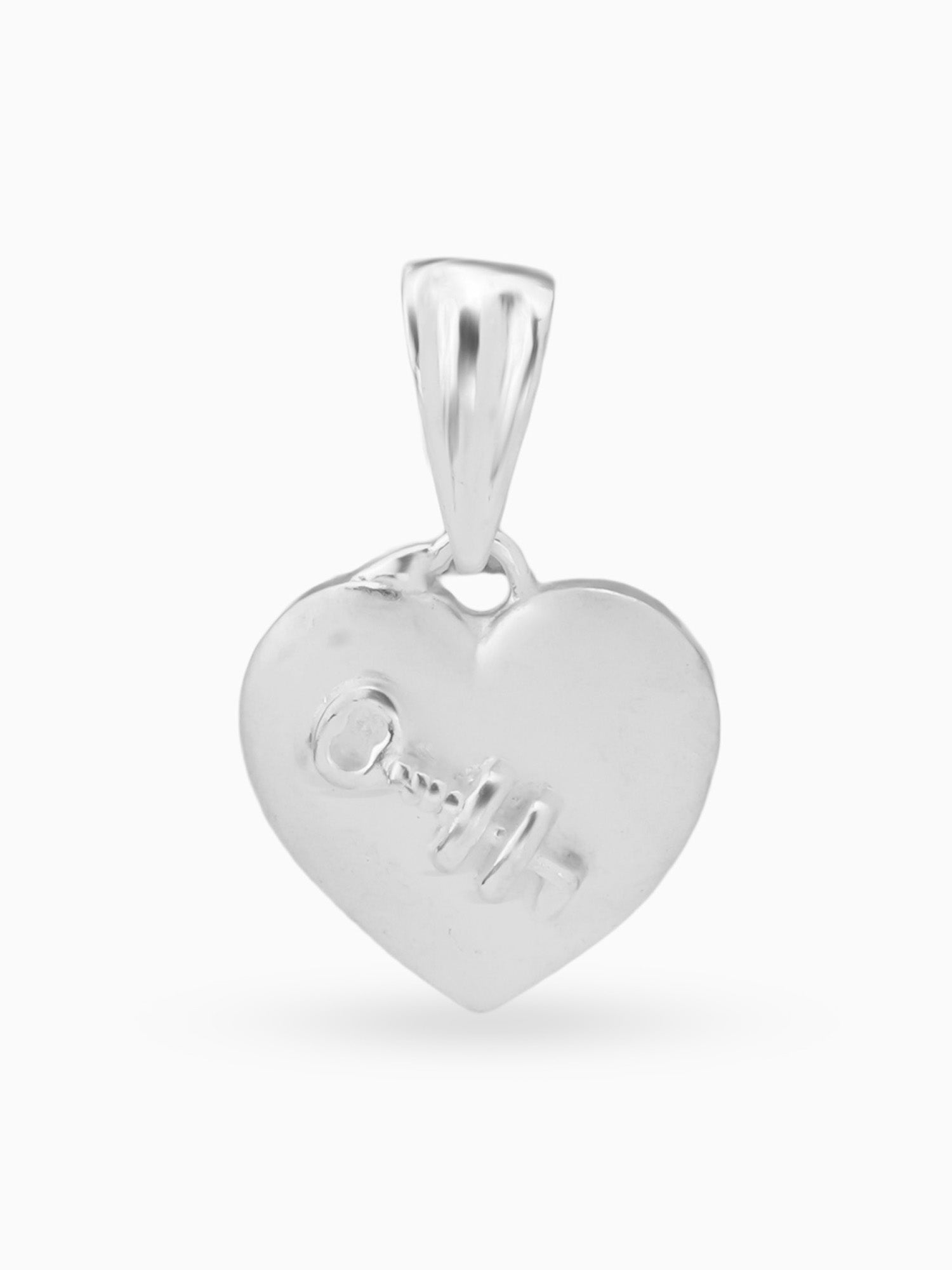 Hero shot SIJA 925 silver jewellery heart with key charm BIS hallmarked romantic accessory perfect for birthdays festive wear and gifting