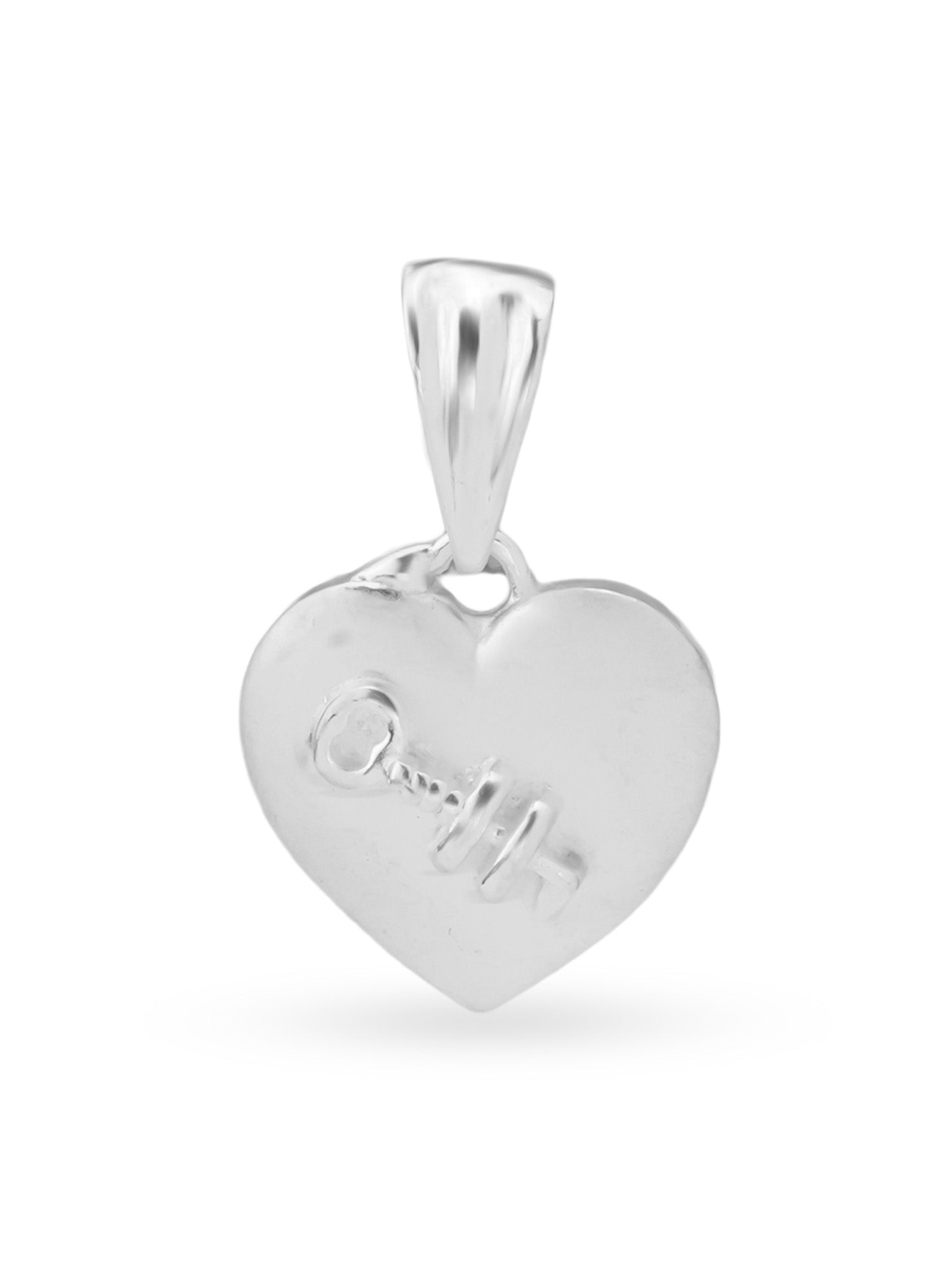 Hero shot SIJA 925 silver jewellery heart with key charm BIS hallmarked romantic accessory perfect for birthdays festive wear and gifting