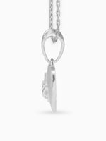 Side view SIJA 925 silver jewellery heart with key charm stylish handcrafted accessory perfect for parties anniversaries and festive wear