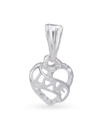 Hero shot SIJA 925 silver jewellery heart with love charm BIS hallmarked romantic accessory perfect for birthdays festive wear and gifting