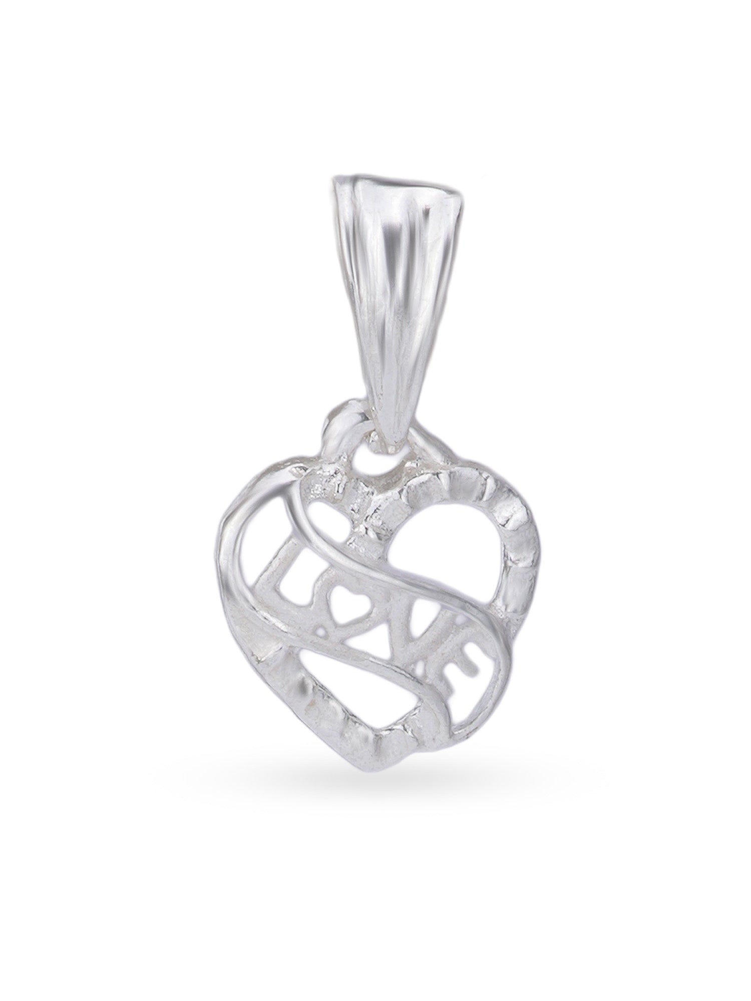 Hero shot SIJA 925 silver jewellery heart with love charm BIS hallmarked romantic accessory perfect for birthdays festive wear and gifting