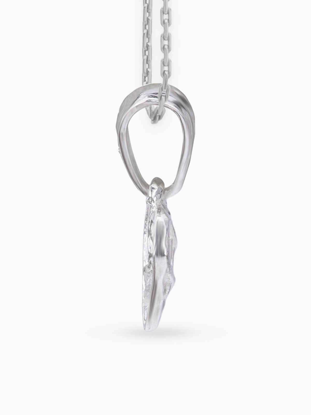 Side view SIJA 925 silver jewellery heart with love charm stylish handcrafted accessory perfect for parties anniversaries and festive wear