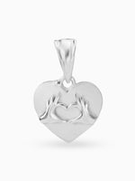 Hero shot SIJA 925 silver jewellery heart within heart charm BIS hallmarked romantic accessory perfect for birthdays festive wear and gifting