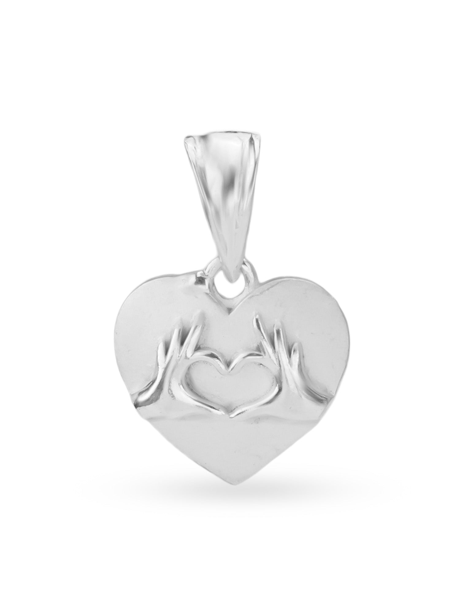 Hero shot SIJA 925 silver jewellery heart within heart charm BIS hallmarked romantic accessory perfect for birthdays festive wear and gifting
