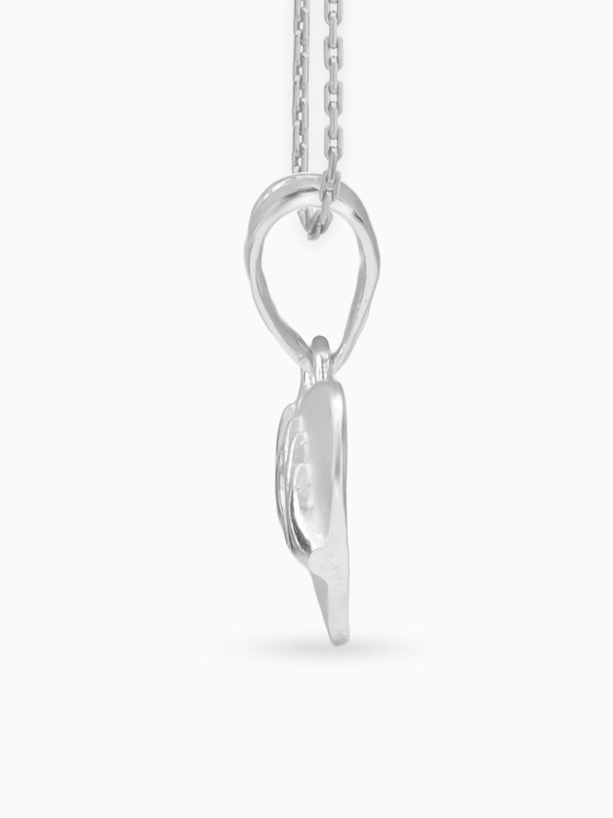 Side view SIJA 925 silver jewellery heart within heart charm stylish handcrafted accessory perfect for parties anniversaries and festive wear