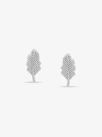 SIJA 925 Silver Leaf Stud elegant sterling silver jewellery accessory front view