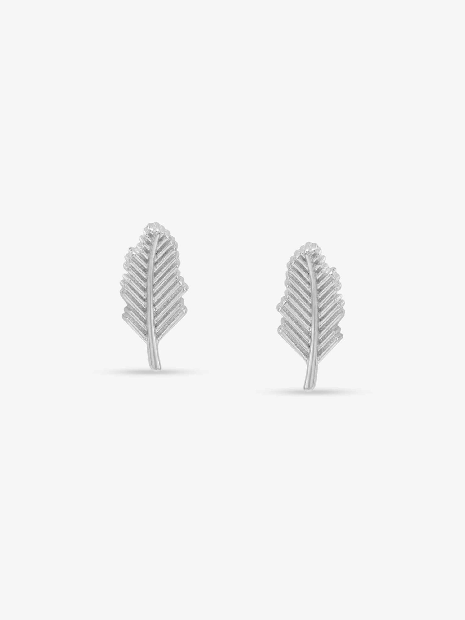 SIJA 925 Silver Leaf Stud elegant sterling silver jewellery accessory front view
