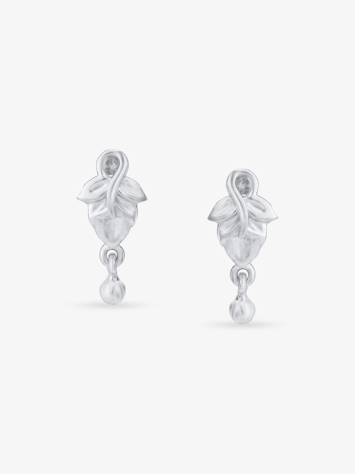 SIJA 925 Silver Leaf‑Drop Earrings elegant sterling silver womens jewellery accessory front view