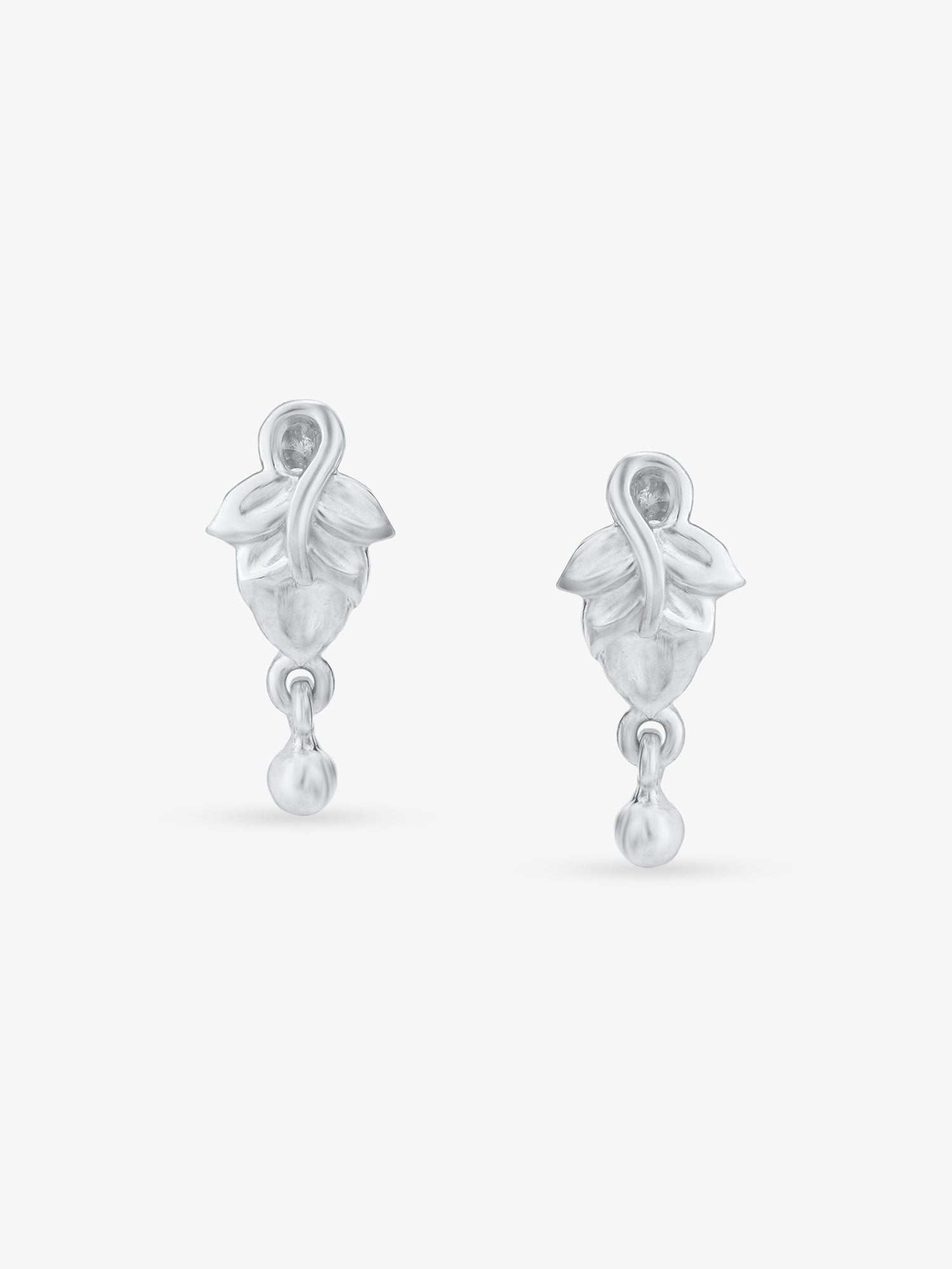 SIJA 925 Silver Leaf‑Drop Earrings elegant sterling silver womens jewellery accessory front view