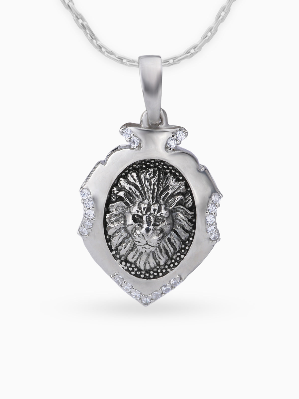Close up SIJA 925 silver jewellery lion faced charm handcrafted premium design powerful motif accessory for everyday wear and special occasions