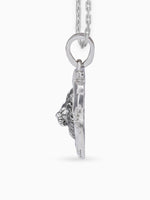 Side view SIJA 925 silver jewellery lion faced charm stylish handcrafted accessory perfect for parties anniversaries and festive wear