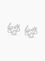 Close up of SIJA Silver Love Stud Earrings handcrafted in 925 sterling silver BIS hallmarked heart motif timeless accessory ideal for daily wear and celebrations