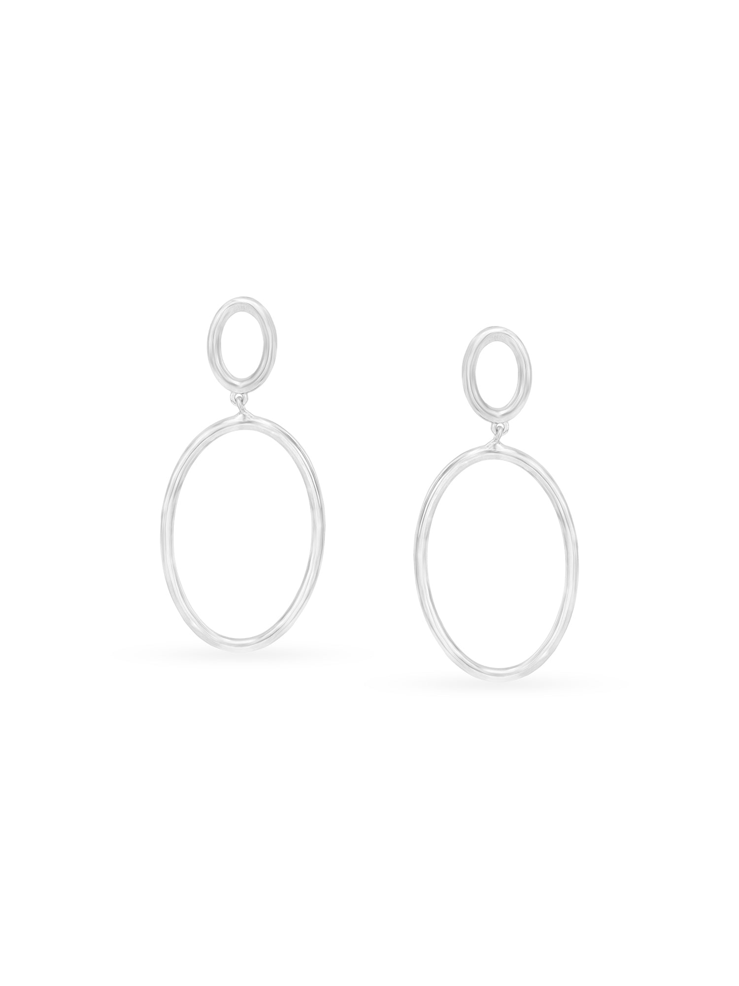 Detailed close up of SIJA 925 Silver O Ring Earrings showing minimalist round hoop design in sterling silver