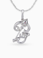 Close up SIJA 925 silver jewellery silver OM with Vel charm handcrafted premium design devotional accessory for everyday wear and special occasions