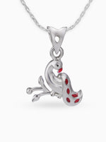 Close up SIJA 925 silver jewellery silver peacock charm handcrafted premium design graceful motif accessory for everyday wear and special occasions