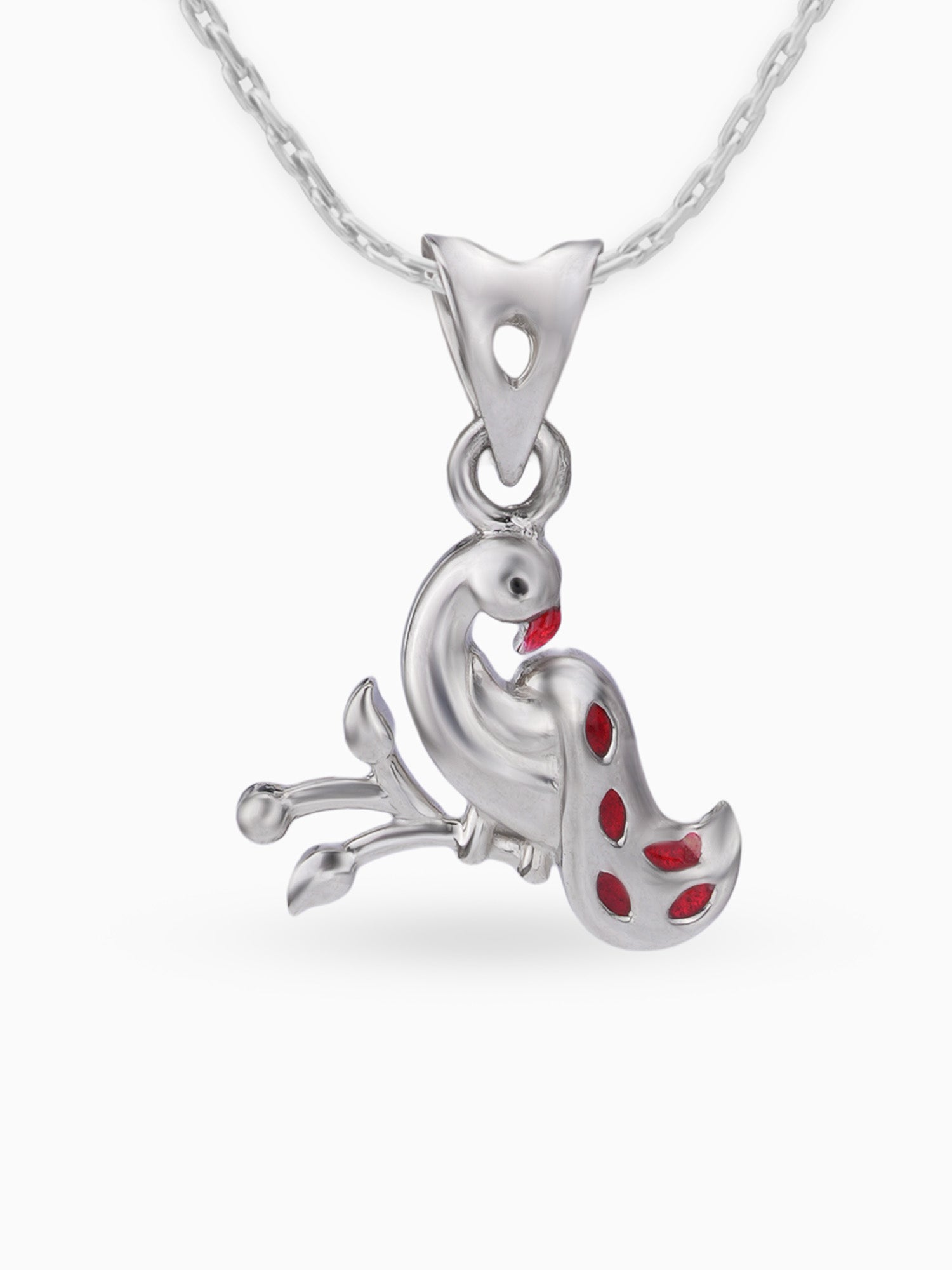 Close up SIJA 925 silver jewellery silver peacock charm handcrafted premium design graceful motif accessory for everyday wear and special occasions