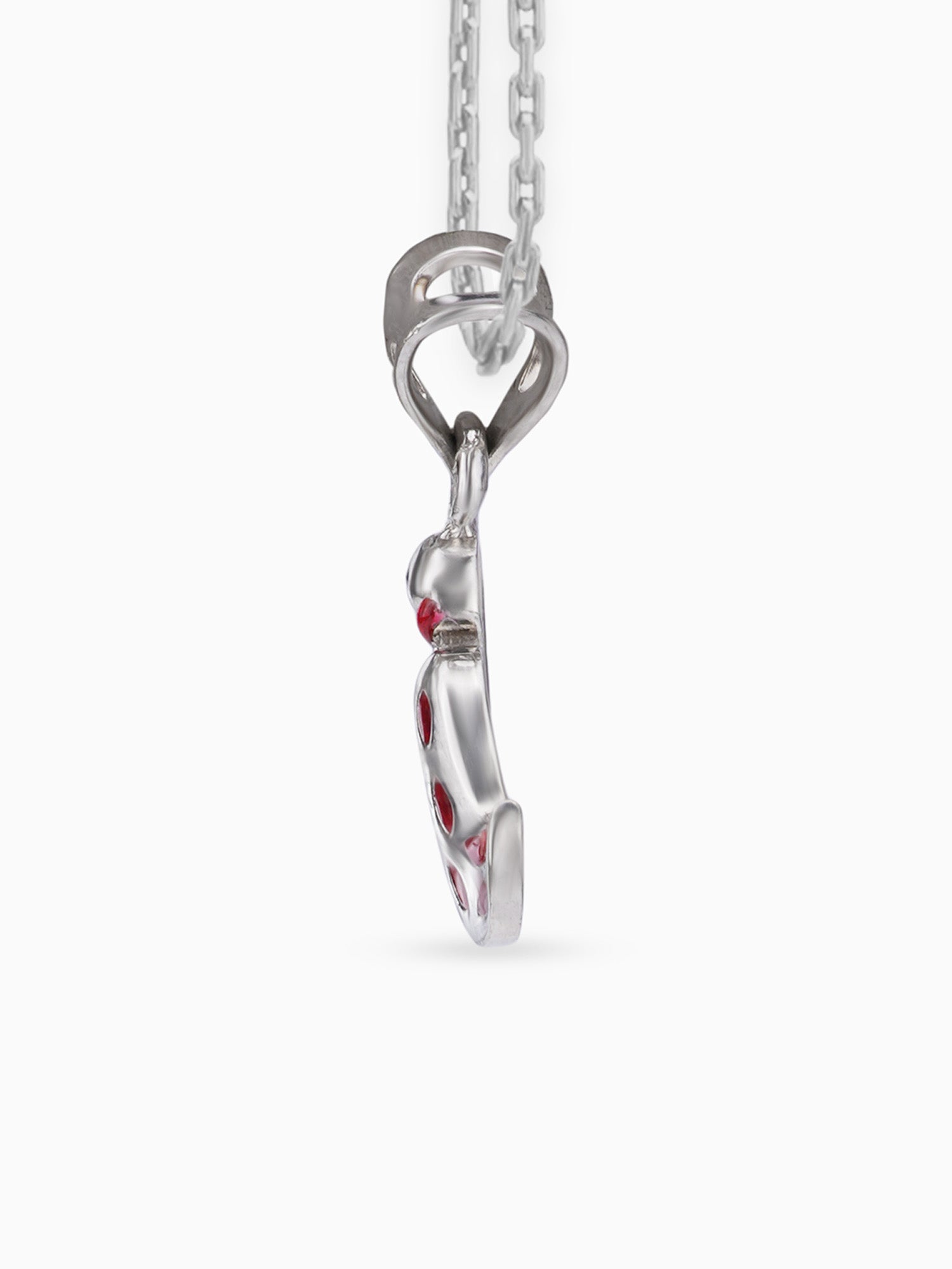 Side view SIJA 925 silver jewellery silver peacock charm stylish handcrafted accessory perfect for parties anniversaries and festive wear