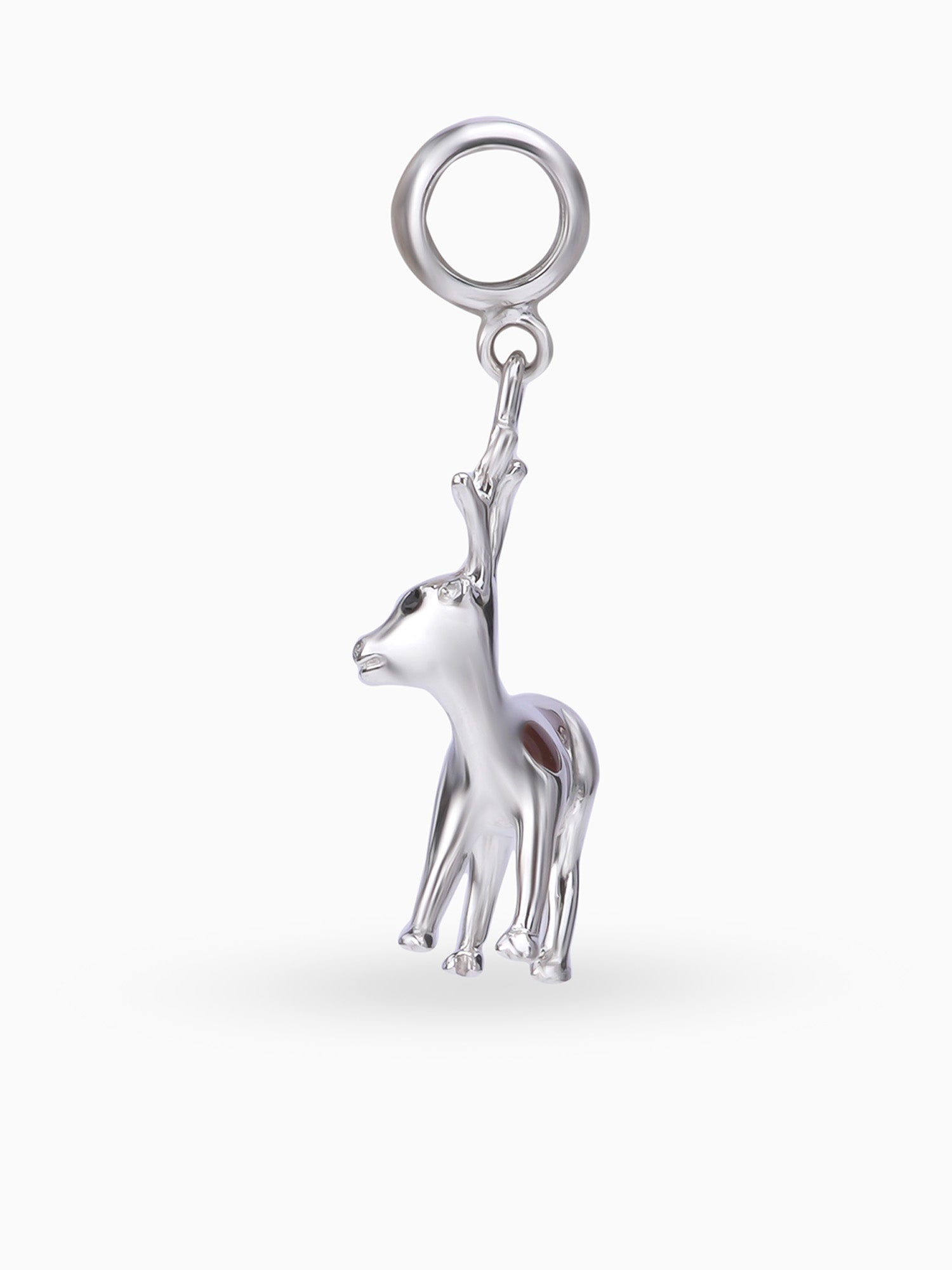 Side view SIJA 925 silver jewellery silver purple deer charm stylish handcrafted accessory perfect for weddings parties anniversaries and festive wear