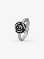 SIJA 925 Silver Rose Toe Ring oxidised silver jewellery elegant front view traditional accessory for women