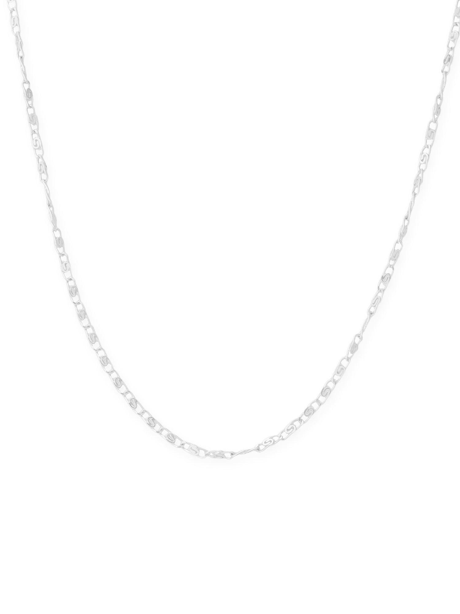 Detailed close up of SIJA 925 Silver Serpentine Chain showing smooth serpentine links and handcrafted silver finish