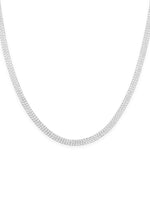 Detailed close up of SIJA 925 Silver Stream Chain showing smooth flowing links and handcrafted silver finish