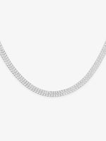 Detailed close up of SIJA 925 Silver Stream Chain showing smooth flowing links and handcrafted silver finish