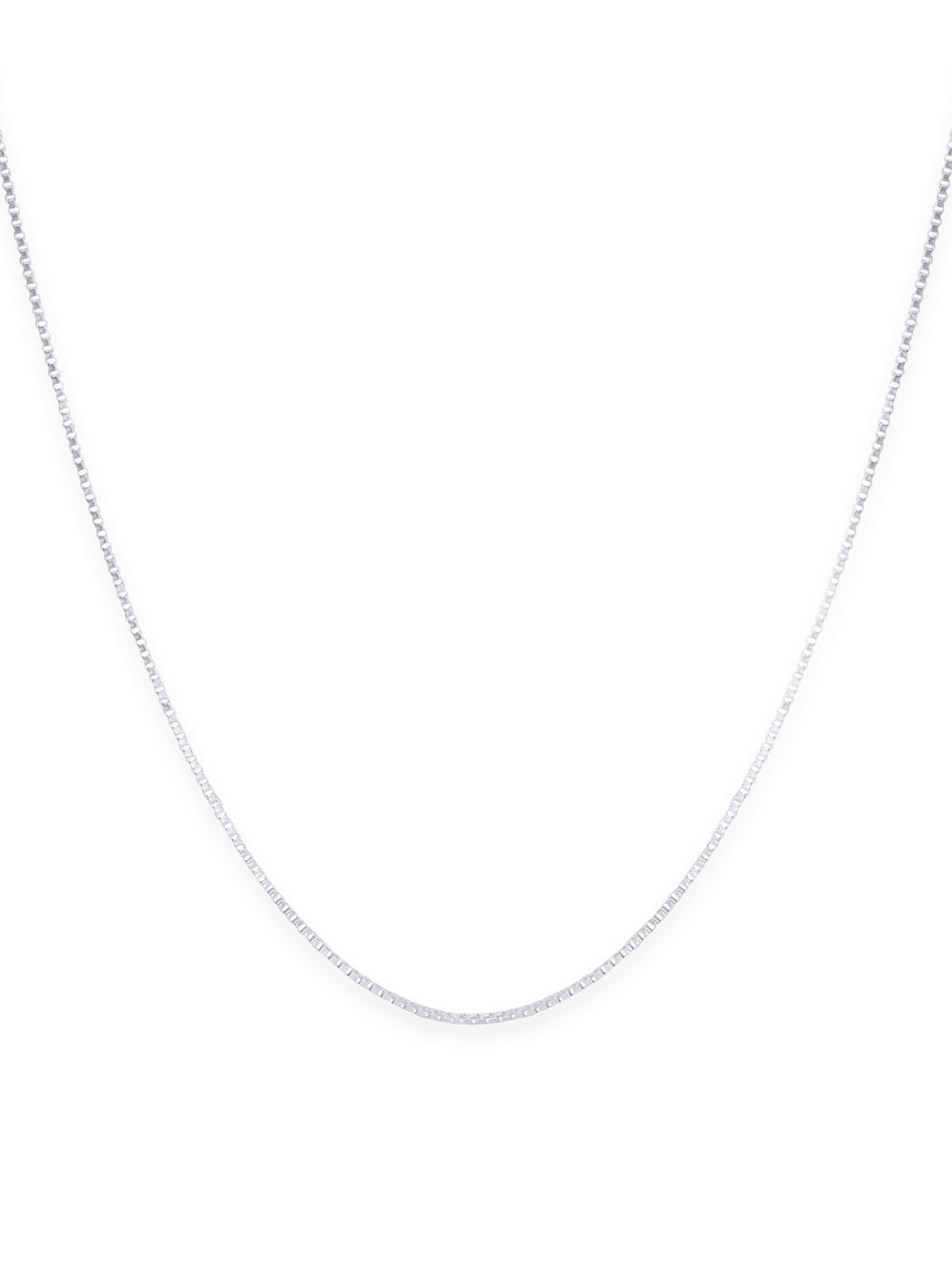 Detailed close up of SIJA 925 Silver Thin Cube Box Chain showing geometric cube link design in sterling silver