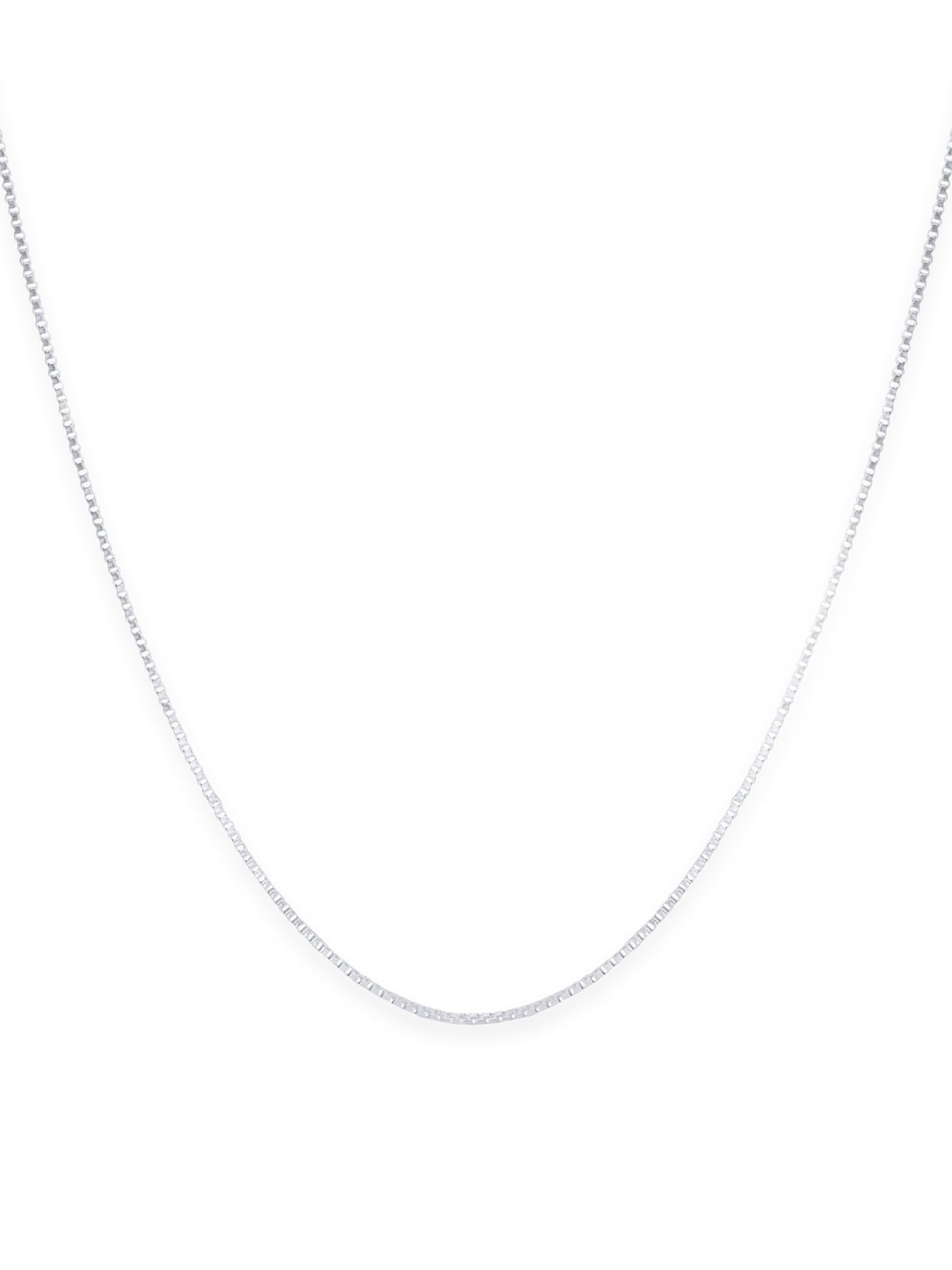 Detailed close up of SIJA 925 Silver Thin Cube Box Chain showing geometric cube link design in sterling silver