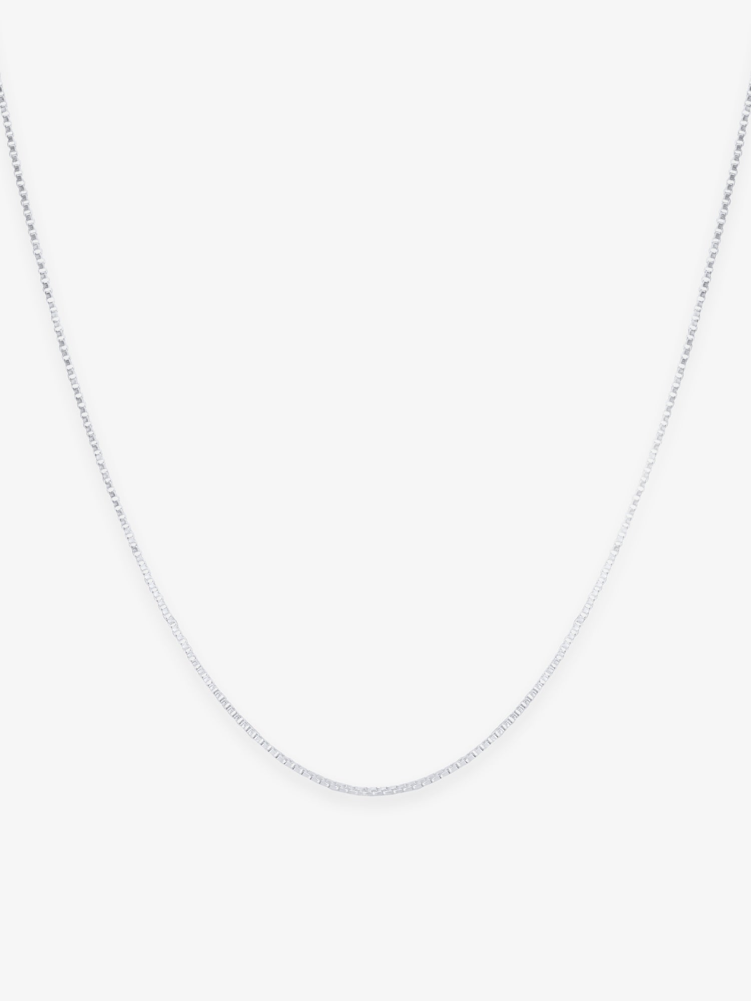 SIJA 925 Silver Thin Cube Box Chain elegant sterling silver jewellery accessory front view