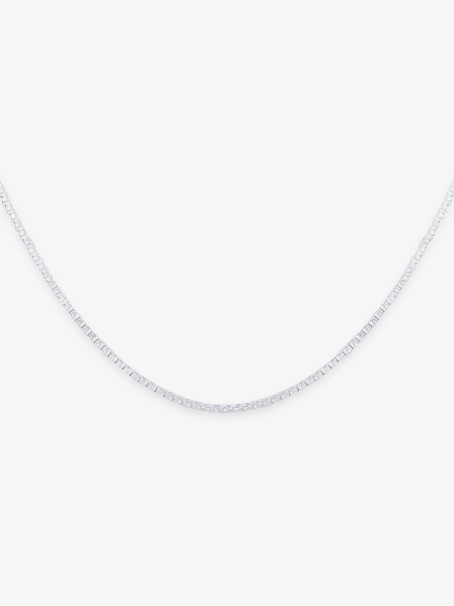 Detailed close up of SIJA 925 Silver Thin Cube Box Chain showing geometric cube link design in sterling silver