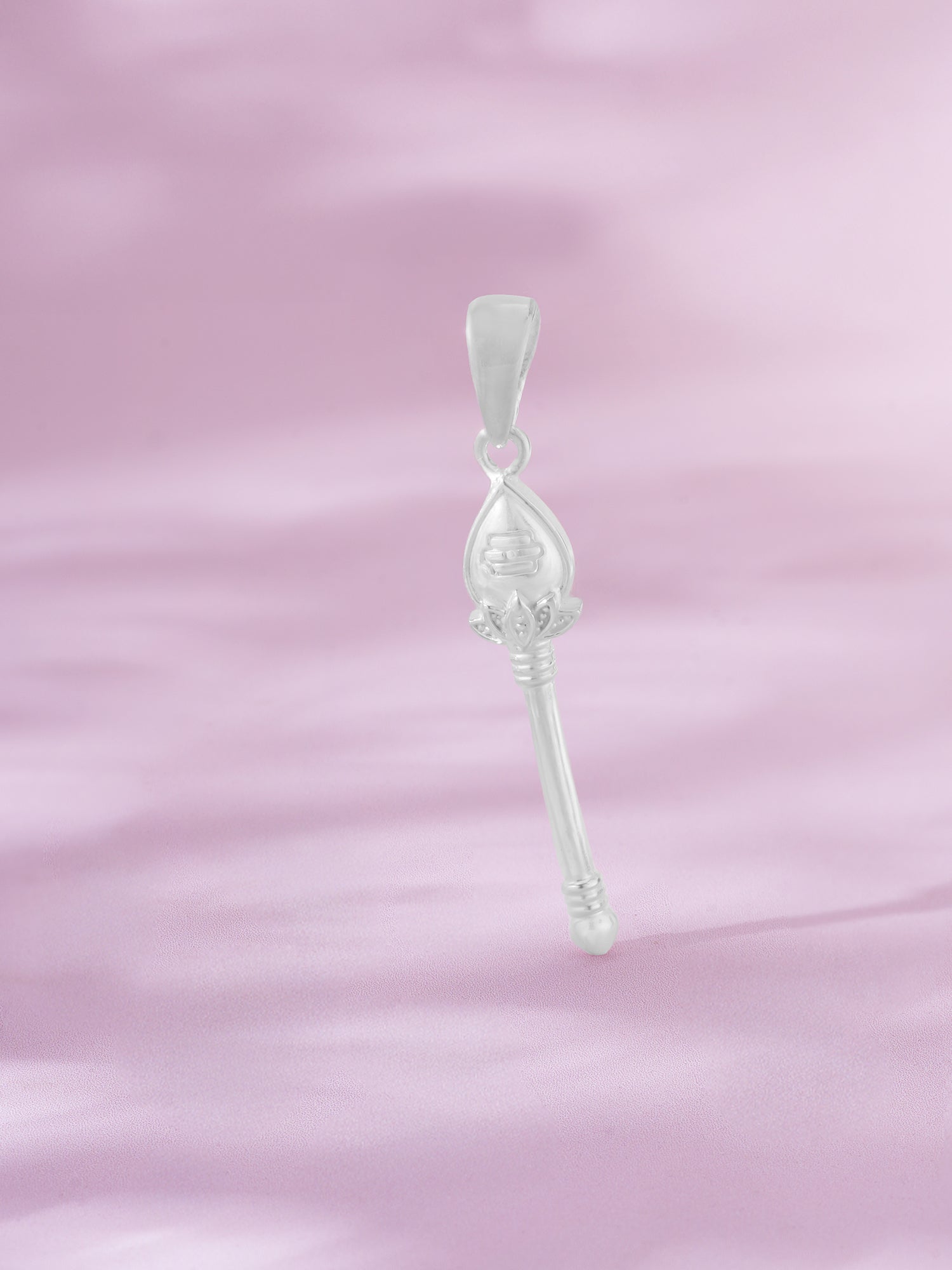 Detailed close up of SIJA 925 Silver Vel Charm showing symbolic vel design and handcrafted silver finish