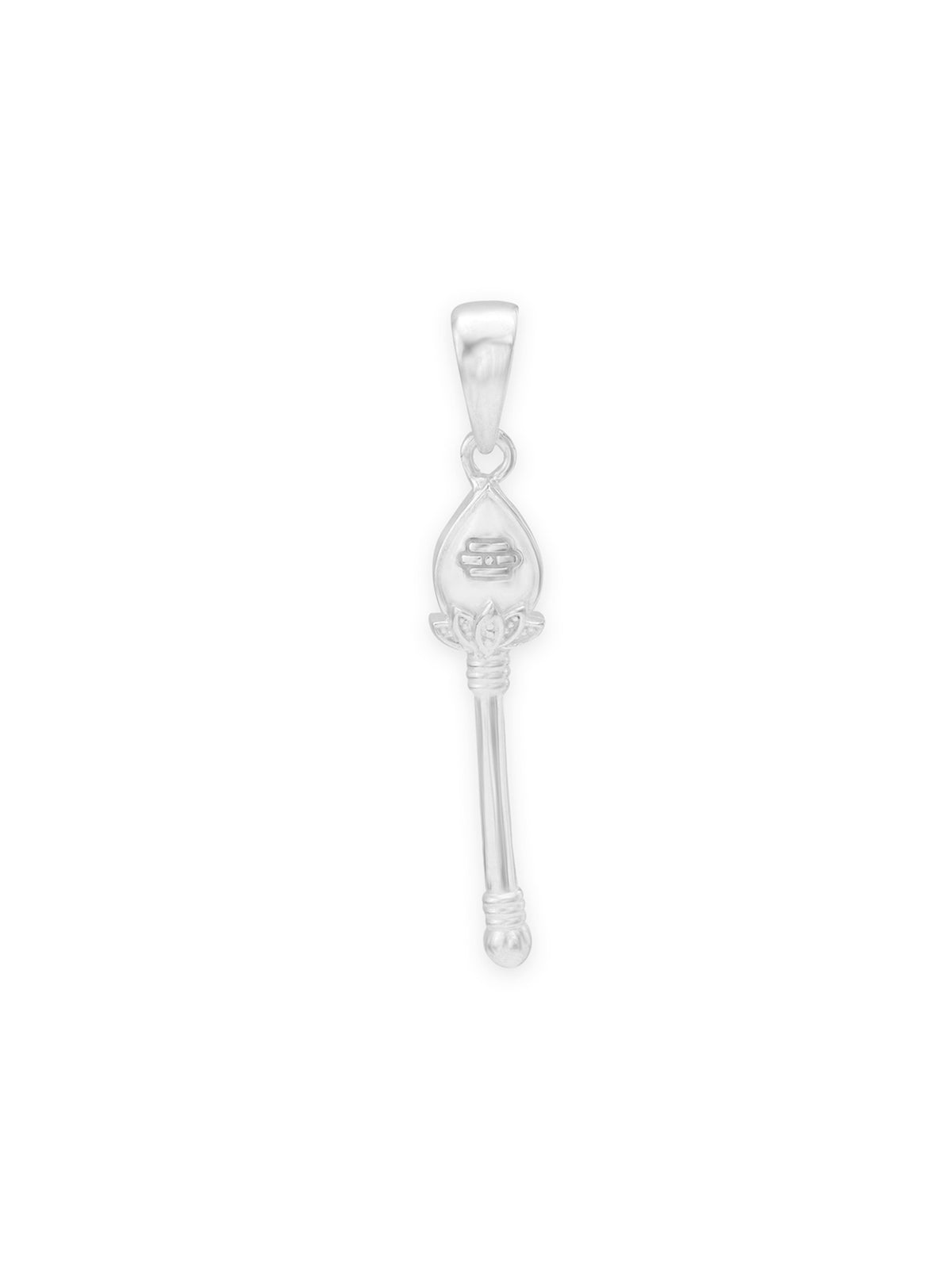 Detailed close up of SIJA 925 Silver Vel Charm showing symbolic vel design and handcrafted silver finish