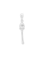Detailed close up of SIJA 925 Silver Vel Charm showing symbolic vel design and handcrafted silver finish