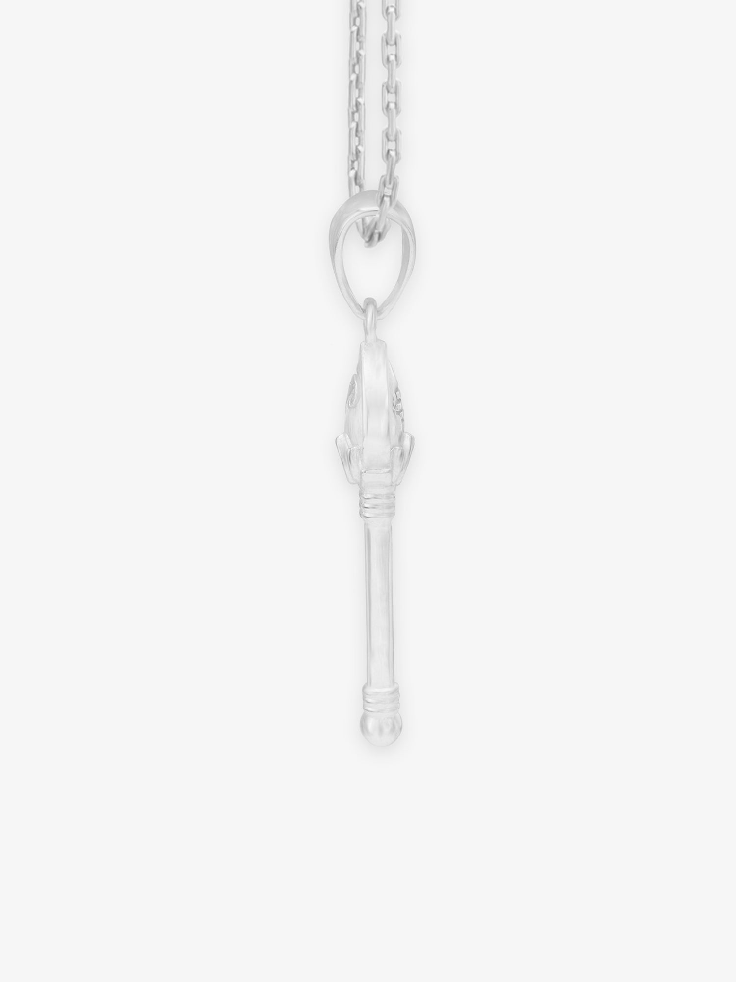 Side profile of SIJA 925 Silver Vel Charm highlighting durable sterling silver craftsmanship and spiritual motif