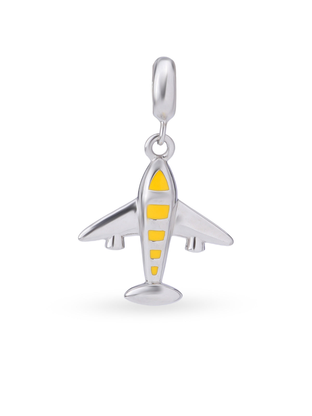 Hero shot SIJA 925 silver jewellery silver yellow aeroplane charm BIS hallmarked elegant accessory perfect for weddings festive wear and gifting