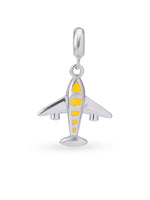 Hero shot SIJA 925 silver jewellery silver yellow aeroplane charm BIS hallmarked elegant accessory perfect for weddings festive wear and gifting