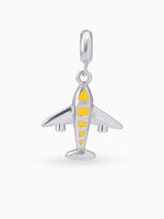 Close up SIJA 925 silver jewellery silver yellow aeroplane charm handcrafted premium design versatile accessory for everyday wear and special occasions