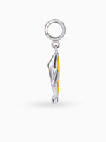 Side view SIJA 925 silver jewellery silver yellow aeroplane charm stylish handcrafted accessory perfect for weddings parties anniversaries and festive wear