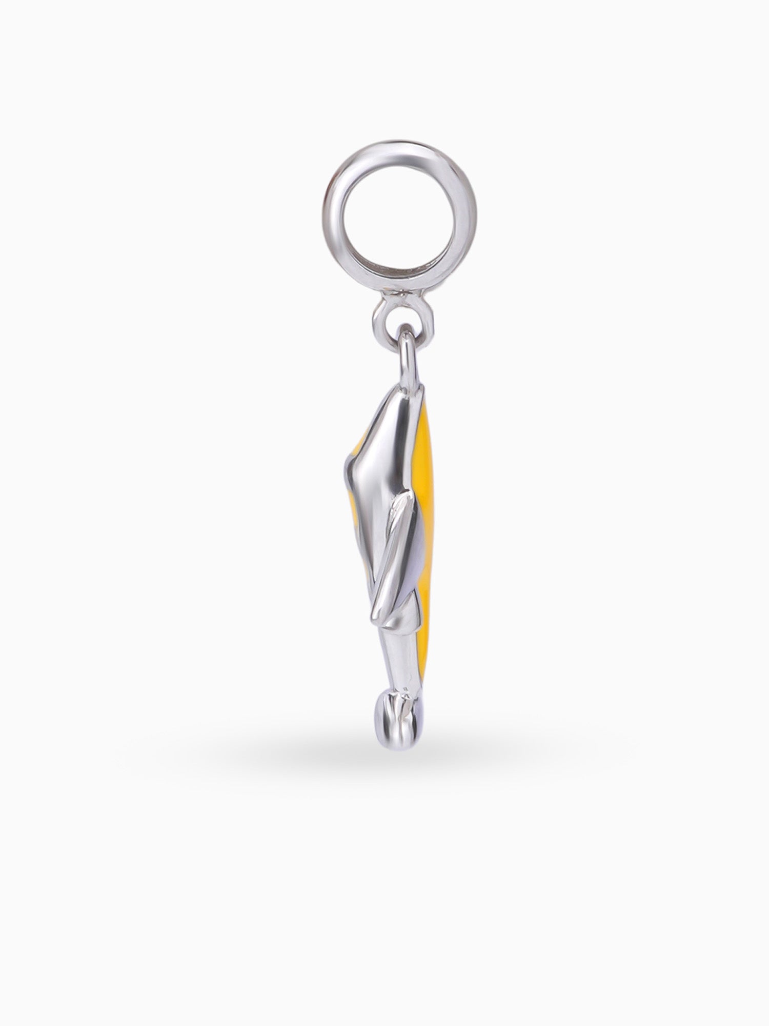 Side view SIJA 925 silver jewellery silver yellow aeroplane charm stylish handcrafted accessory perfect for weddings parties anniversaries and festive wear