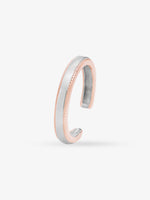 Side profile of SIJA 925 Silver Simple Dual Tone Toe Ring highlighting durable sterling silver craftsmanship and minimalist accents