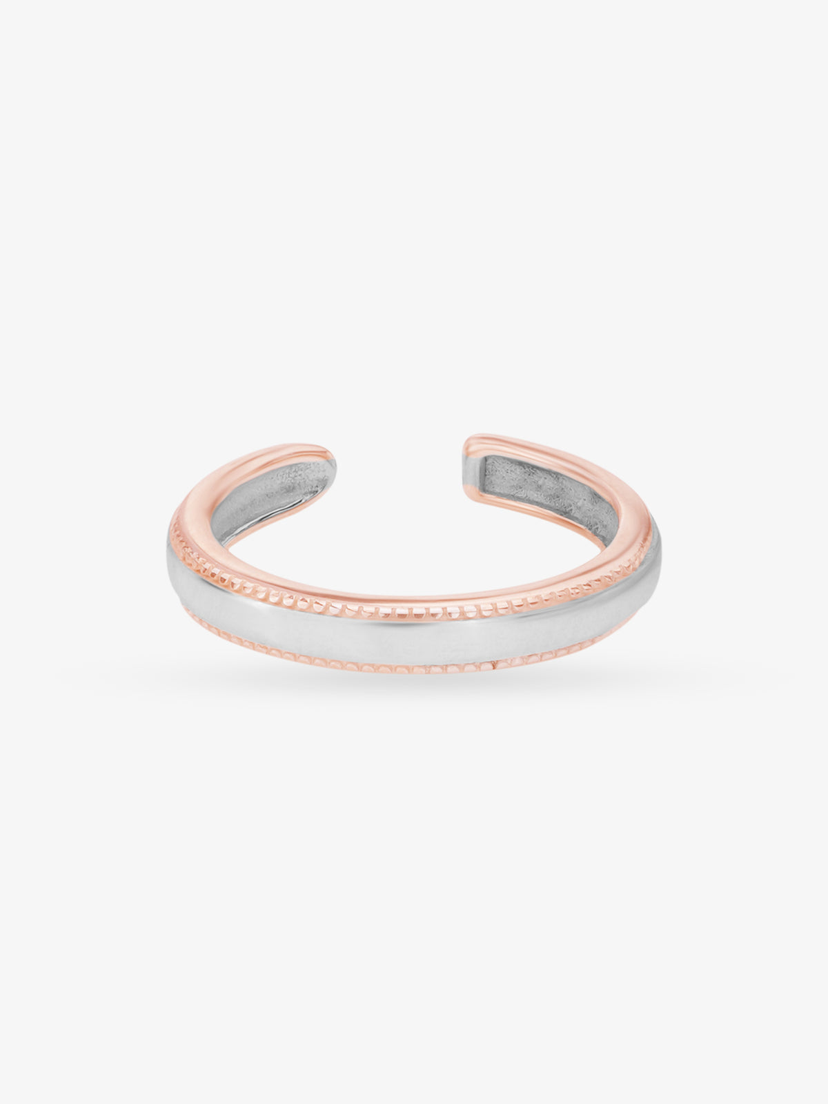 SIJA 925 Silver Simple Dual Tone Toe Ring adjustable sterling silver band for comfortable fit